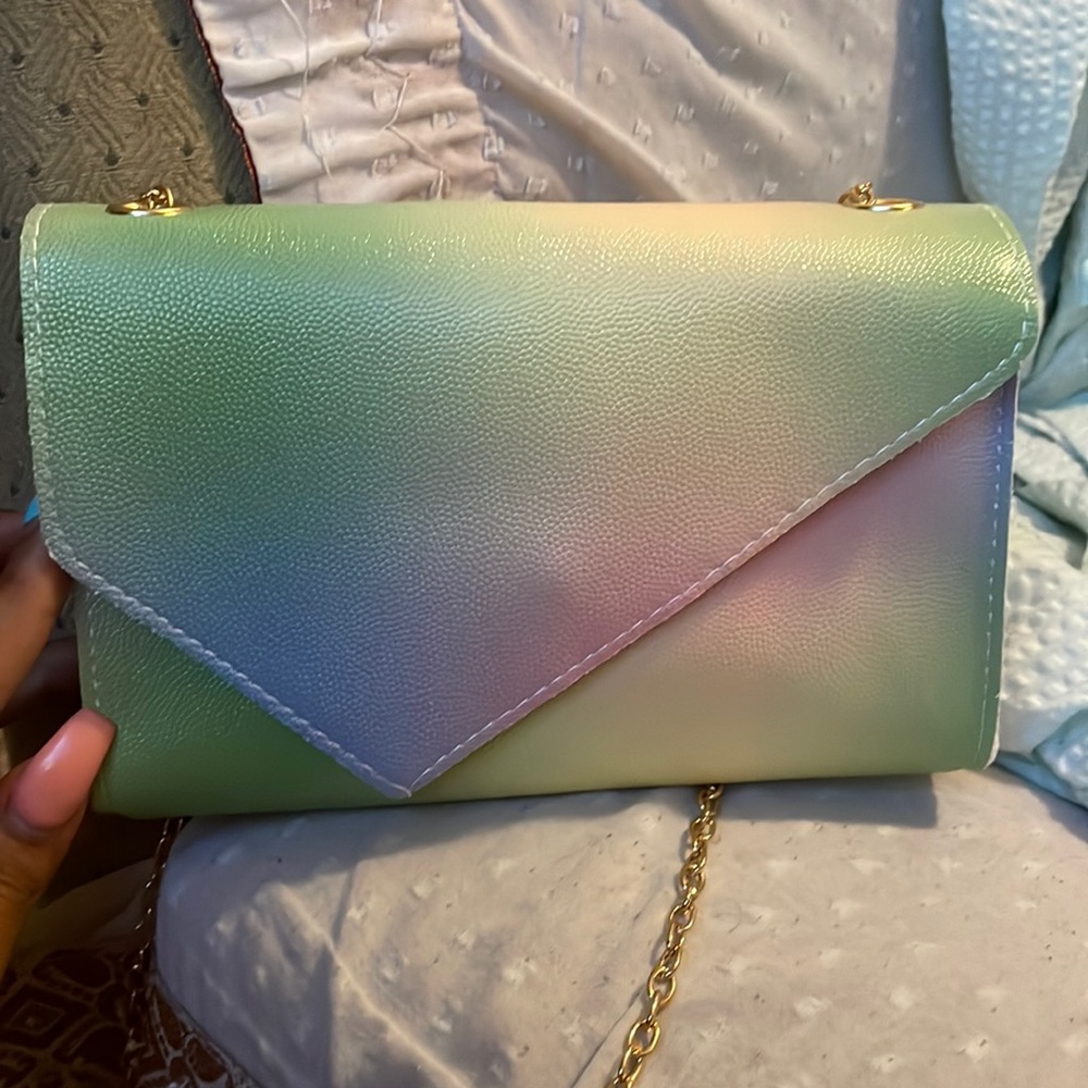 Iridescent colored purse